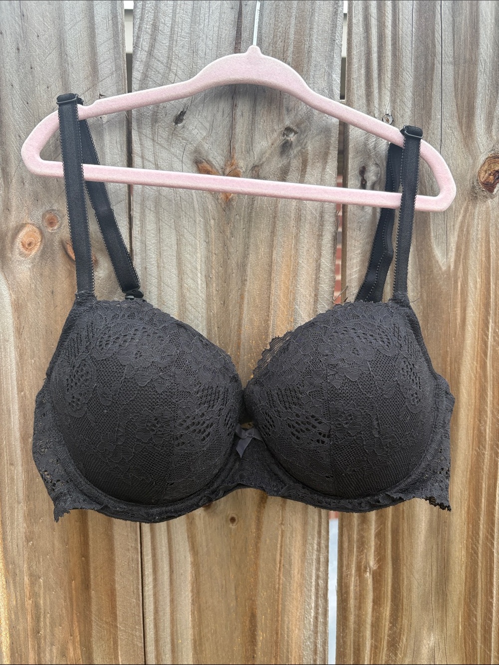 $8💕 Victoria's Secret Black Lace Padded Underwire Bra